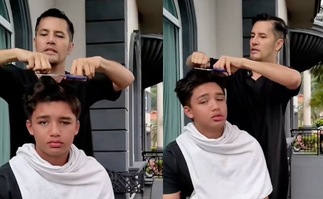 Netizen Puji Tahap Kesabaran Ammar Ahyan, Melayan Aliff Syukri Gunting Rambut
