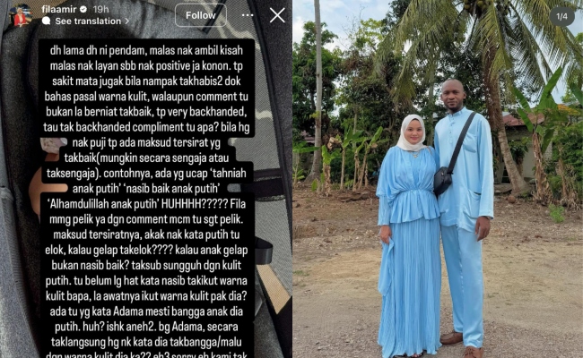 [VIDEO] Netizen ‘Sindir’ Warna Kulit Anak, Fila Amir Tampil Bersuara – ‘Sorry, Kami Tak Taasub Dengan Kulit Putih’