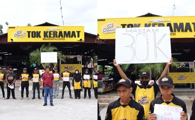 Restoran Tok Keramat Di Jitra Tawar RM30k Kepada Pemberi Maklumat Kes Arwah Zara Qairina