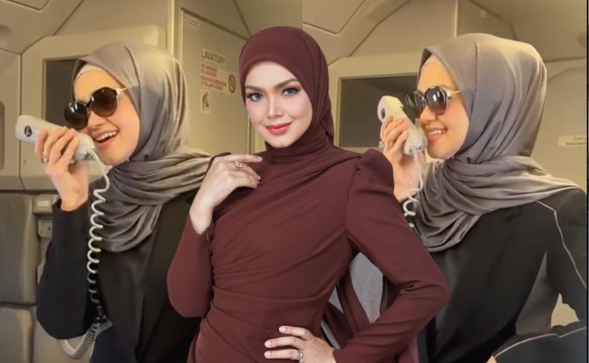 [VIDEO] Siti Nurhaliza Spontan Hiburkan Penumpang Dalam ‘Flight’ Bikin Ramai Teruja – ‘Pakai Intercom Pesawat Pun Sedap’