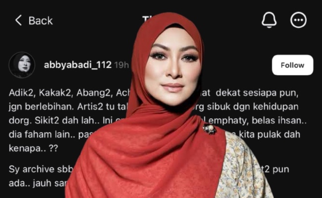 ‘Minat Dekat Sesiapa, Jangan Berlebihan..Artis Tak Hairan Pun’ – Abby Abadi