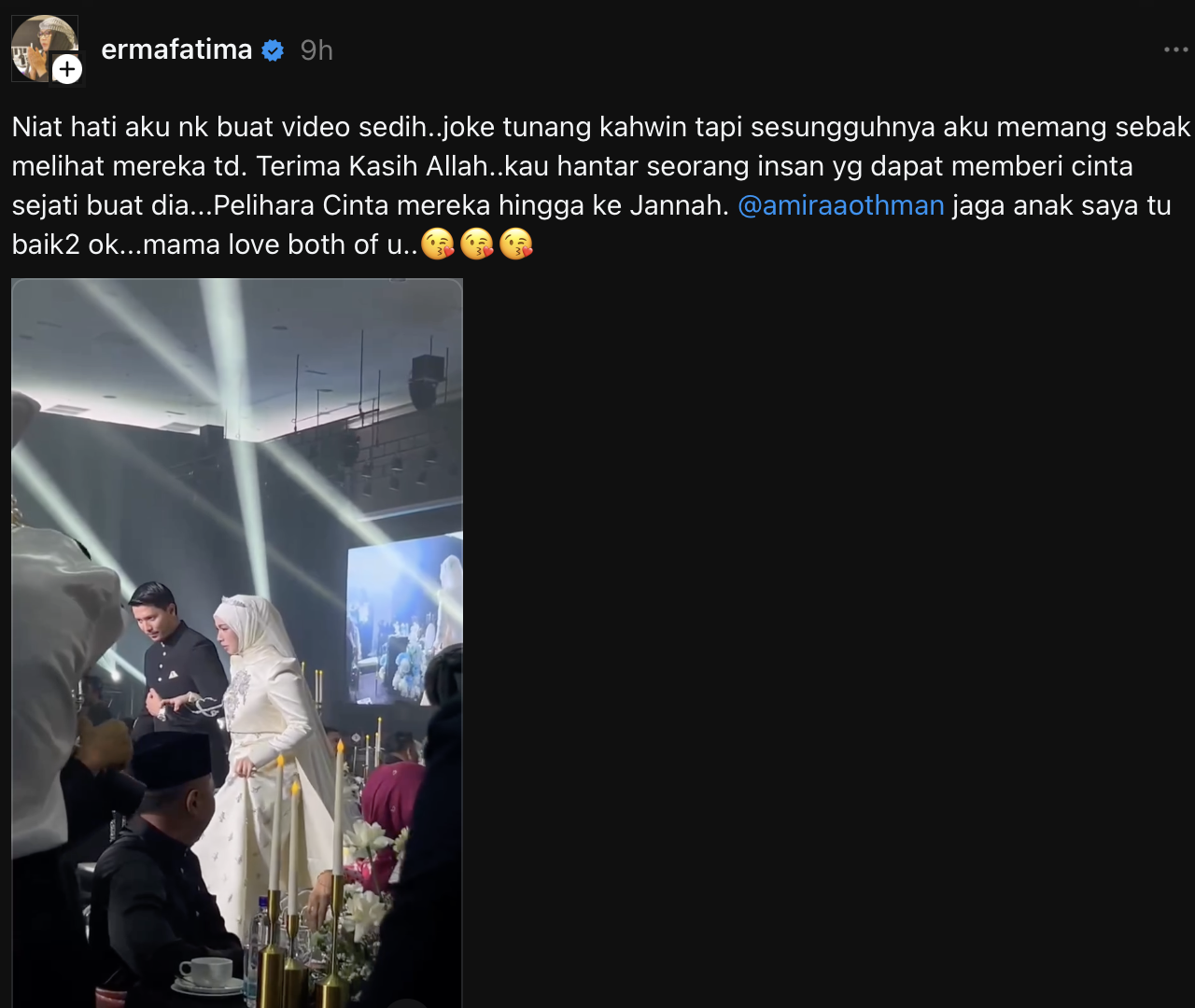 [VIDEO] Erma Fatima Sebak Lihat Fattah & Amira Bersanding – ‘Terima Kasih Allah, Hantar Insan Yang Beri Cinta Sejati Buatnya’