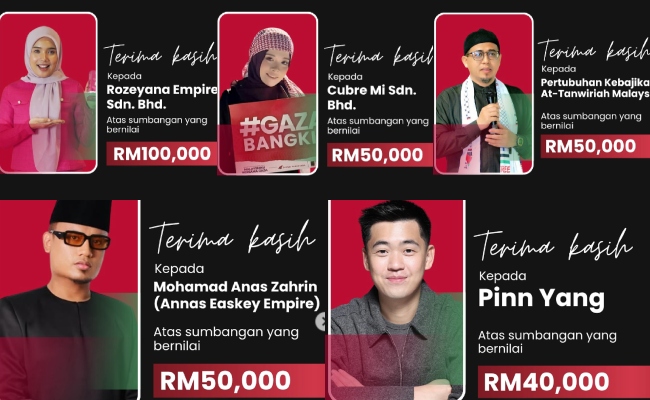 Cinta Gaza Malaysia Terima Sumbangan RM290,000 Daripada Usahawan & Individu Ternama – ‘Tanpa Mengira Bangsa Atau Agama