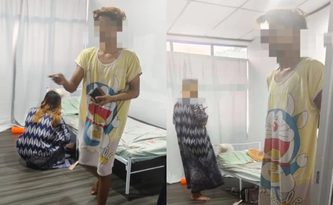 Dicekup Berkhalwat, Lelaki Kelam-Kabut Sarung Baju Tidur Kartun Teman Wanita