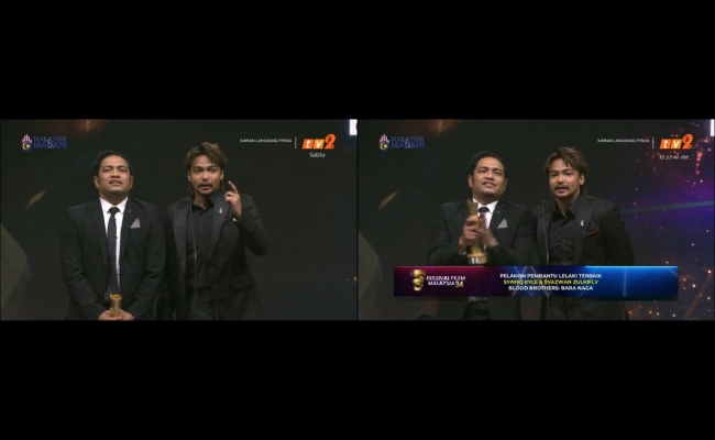 Gandingan Adik Beradik! Syafiq Kyle & Syazwan Zulkifly Rangkul Anugerah Pelakon Pembantu Lelaki Terbaik FFM34