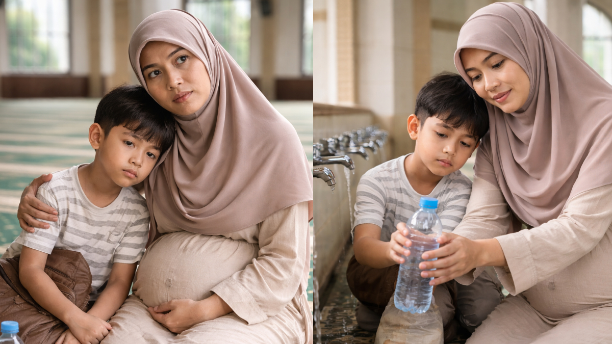 Wanita & Anak Terpaksa Berteduh Di Masjid Selepas Berpisah Dengan Suami – ‘Minum Air Paip..Masa Tu Hamil 7 Bulan’