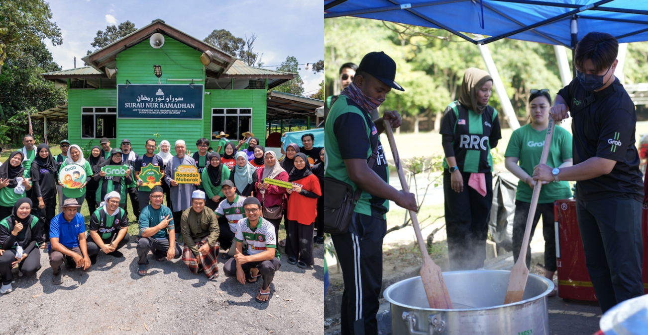 Baiki Pulih Surau, Gotong-Royong Komuniti & Agihan Bubur Lambuk, Ini Cara #GrabBersamaMalaysia Raikan Ramadan