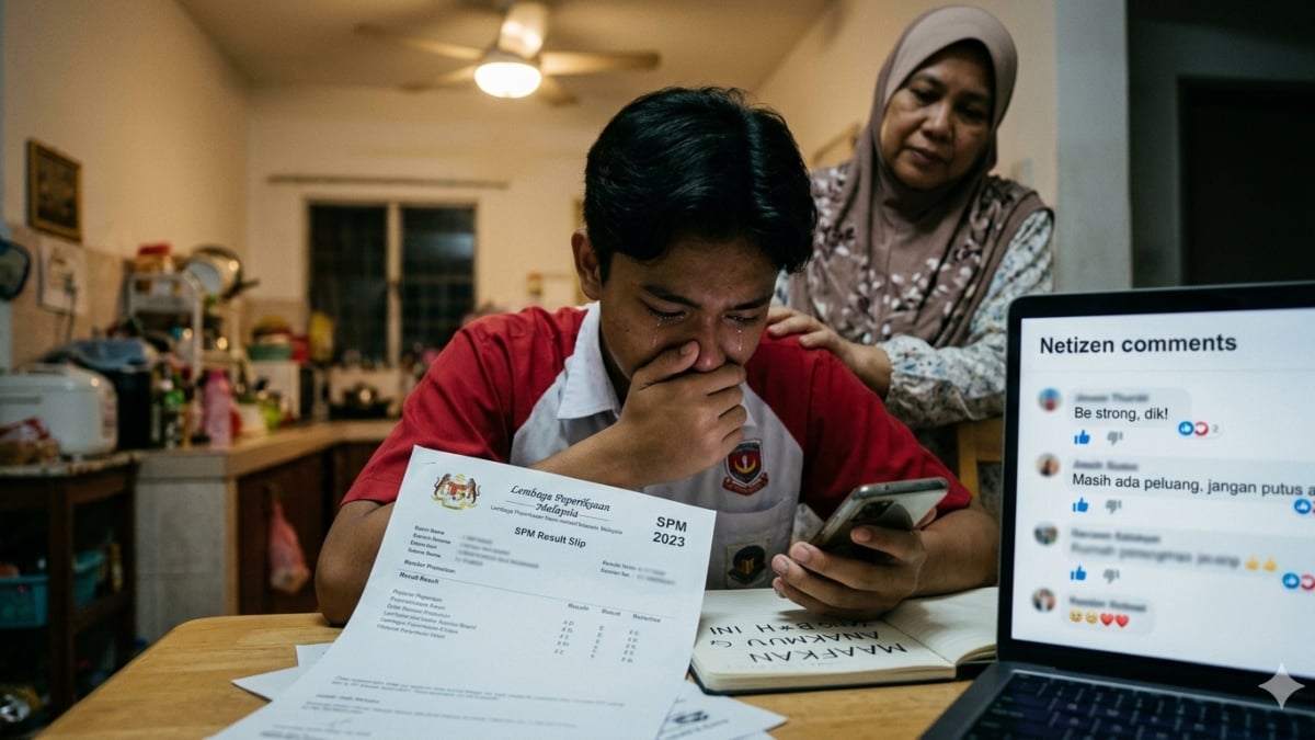 ‘Maafkan Anakmu Yang B*d*h Ini’ – Pelajar SPM Kecewa Raih Keputusan 4D 2E, Netizen Tampil Beri Semangat