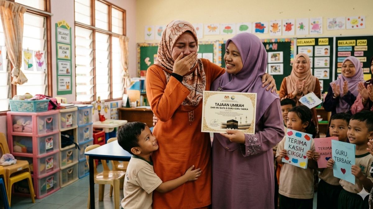 Guru Tadika Sebak Terima Hadiah Umrah Tajaan Ibu Bapa Murid – ‘Rasa Macam Mimpi’