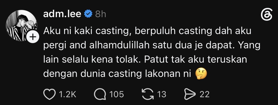 Adam - 'Berpuluh Casting Pergi, Alhamdulillah Satu Dua Je Dapat'