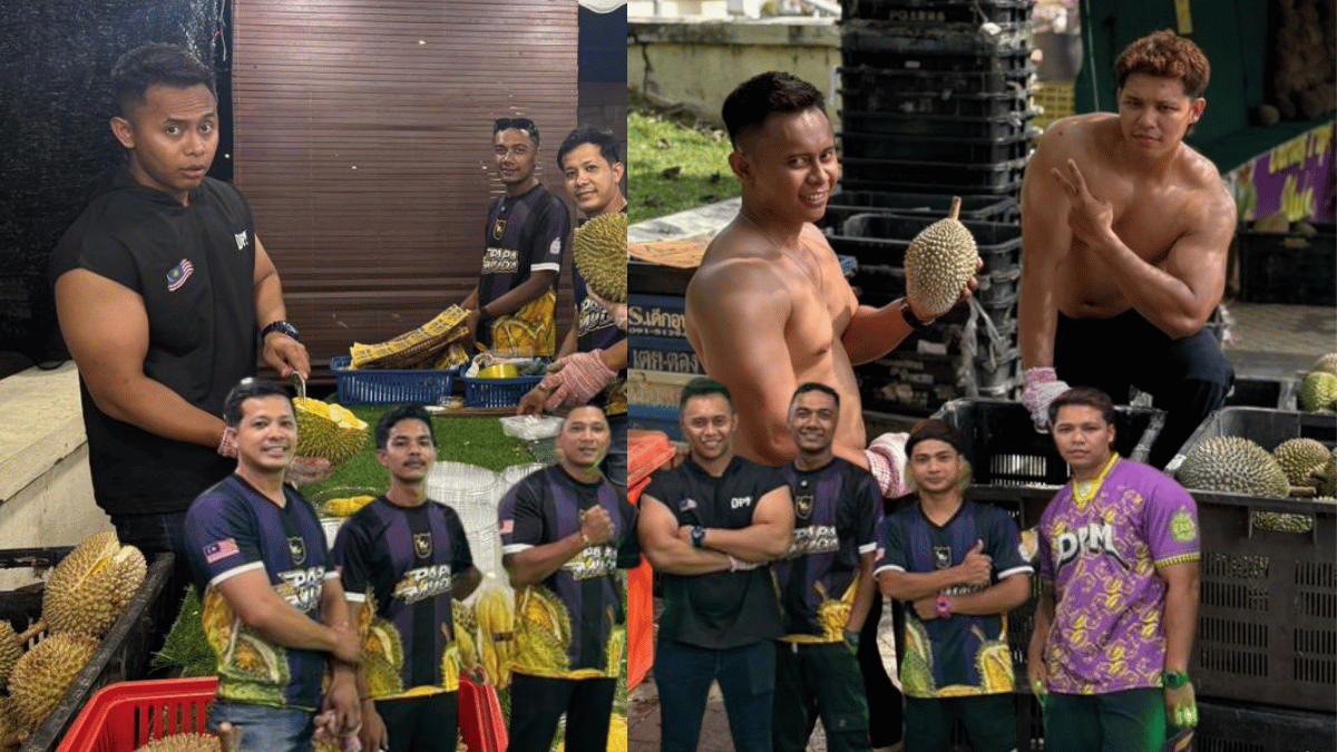 Dikecam Berniaga Durian Tak Berbaju, Pelanggan Tetap Beratur Panjang & Jualan ‘Meletup’… Sehari RM10,000