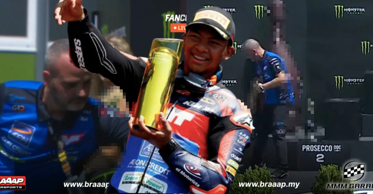 Pengurus Pasukan Raih Pujian, Alih Botol Champagne Di Podium Hakim Danish – ‘Tetap Hormati Pegangan Agama’