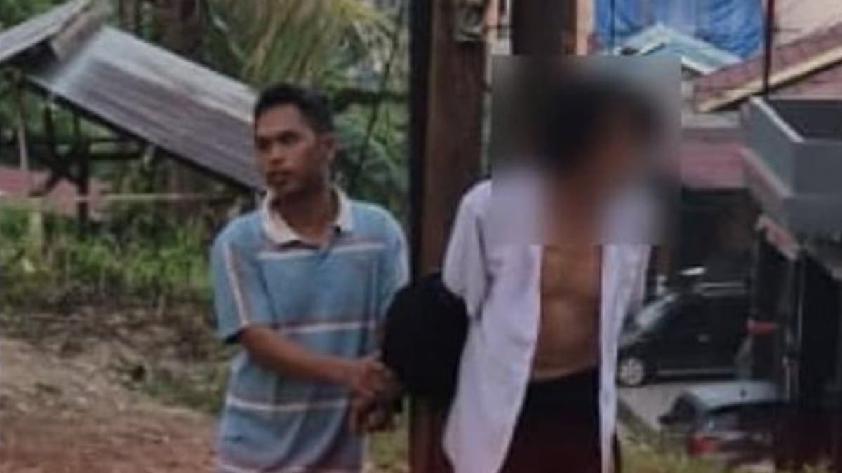 Lelaki Diikat Di Tiang Elektrik Selepas Didakwa Larikan Isteri Orang – ‘Mereka Sempat Makan Bakso & Nasi Goreng’