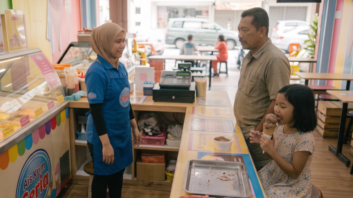 Pekerja Belanja Aiskrim, Menangis Selepas Pelanggan Dedah Anak Hidap Kanser – ‘Dia Teringin Nak Makan’